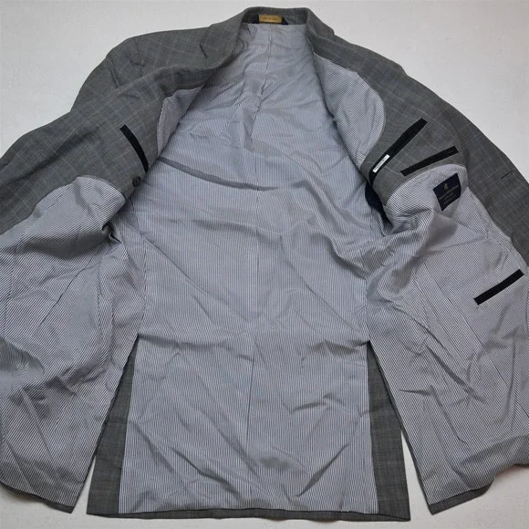 Brooks Brothers 38R 32x34 Gray Glenn Check 100% Wool Explorer Fitzgerald Suit